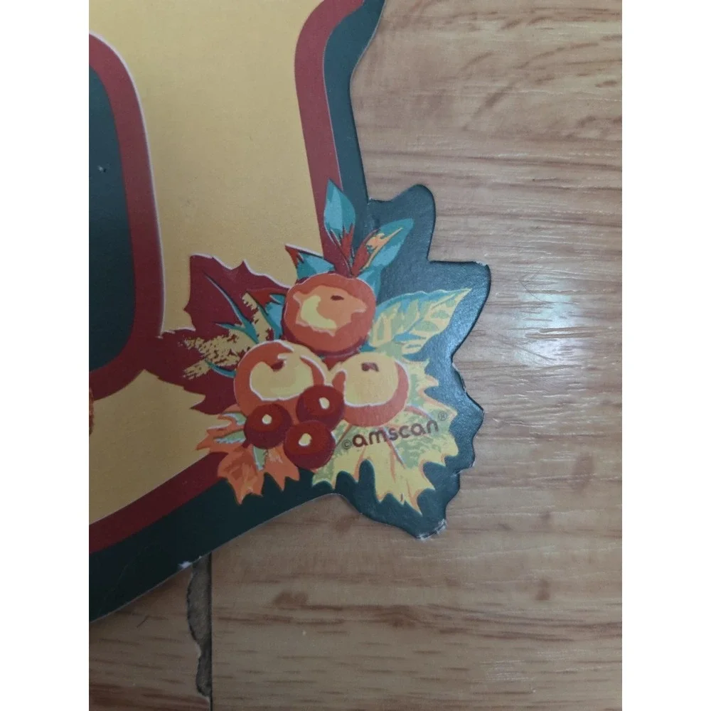Vtg Happy Thanksgiving Banner Sign Die Cut Cardboard Hanging 7 